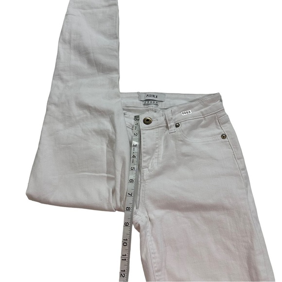 Pistola Women Optic White Wash Jeans Sz 25x27 Mid Rise Stretch Cotton Blend - Picture 5 of 13